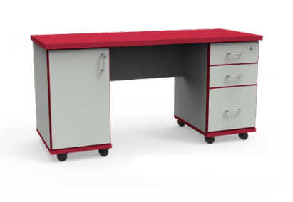 Jackson Teacher Desk with Drawers and Cabinet