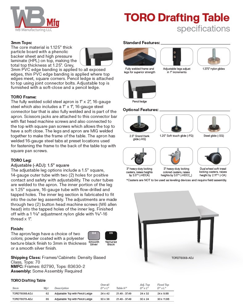 Toro Drafting Table