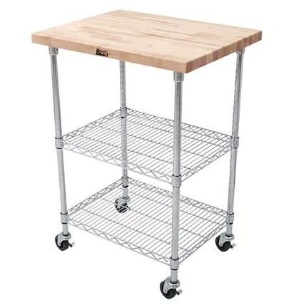 WB Culinary Arts Bussing Cart with Maple top