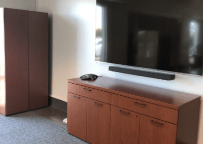 Board Room Credenza and TV Wall-Mounted